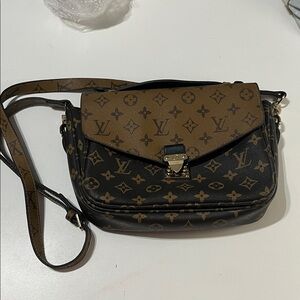 Vintage Louis Vuitton Black and Brown Monogram Crossbody Bag